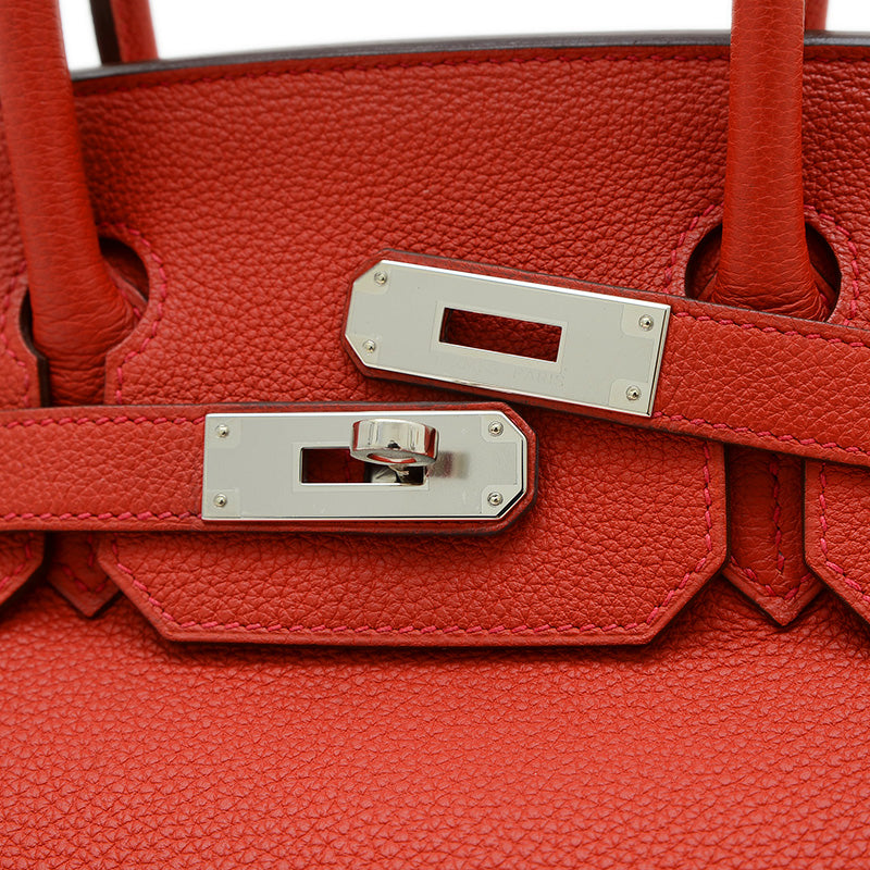 バーキン30 トゴ ヴァーミリオンレッド シルバー金具 X刻印 ハンドバッグ