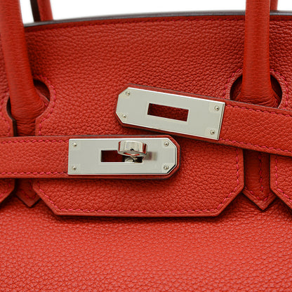 バーキン30 トゴ ヴァーミリオンレッド シルバー金具 X刻印 ハンドバッグ