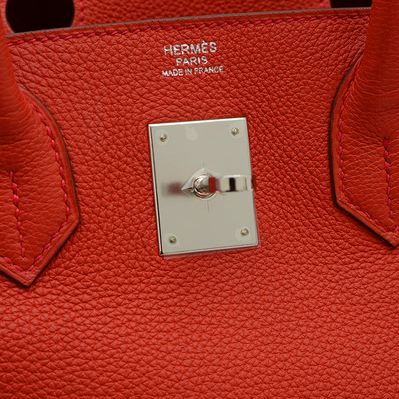 バーキン30 トゴ ヴァーミリオンレッド シルバー金具 X刻印 ハンドバッグ