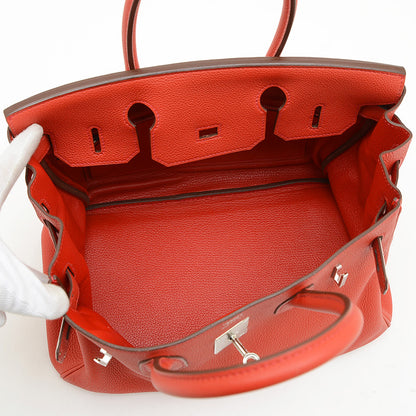 バーキン30 トゴ ヴァーミリオンレッド シルバー金具 X刻印 ハンドバッグ