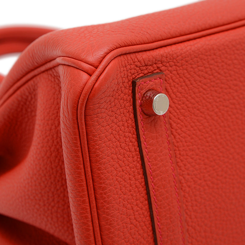 バーキン30 トゴ ヴァーミリオンレッド シルバー金具 X刻印 ハンドバッグ