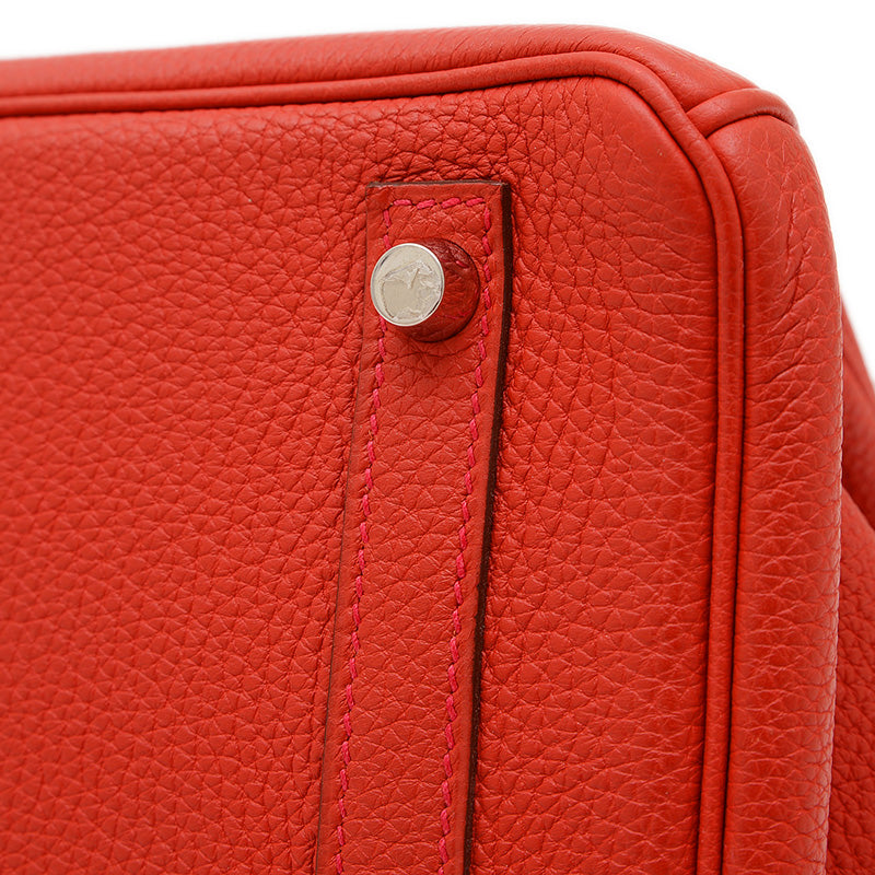 バーキン30 トゴ ヴァーミリオンレッド シルバー金具 X刻印 ハンドバッグ