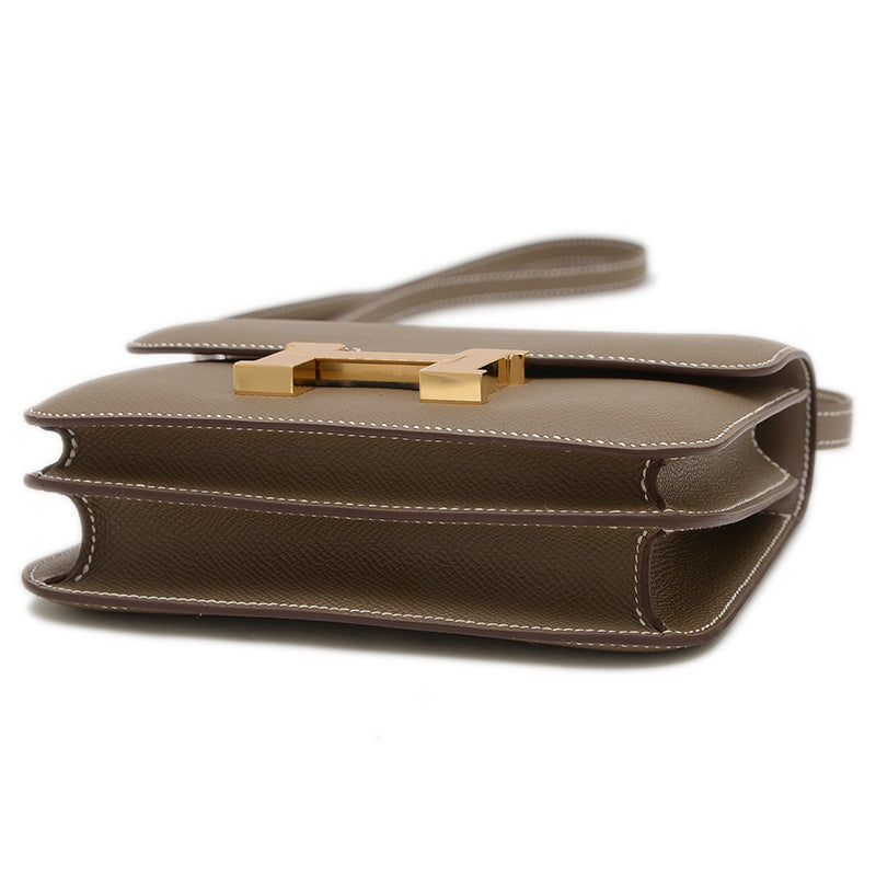 コンスタンス ミニ 18 ミロワール エプソン エトゥープ ゴールド金具 K刻印 ショルダーバッグ