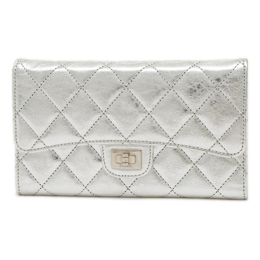 2.55 3つ折り長財布 レザー シルバー シルバー金具 A35298 長財布