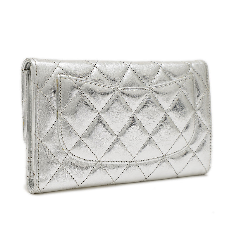 2.55 3つ折り長財布 レザー シルバー シルバー金具 A35298 長財布