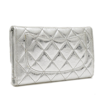 2.55 3つ折り長財布 レザー シルバー シルバー金具 A35298 長財布