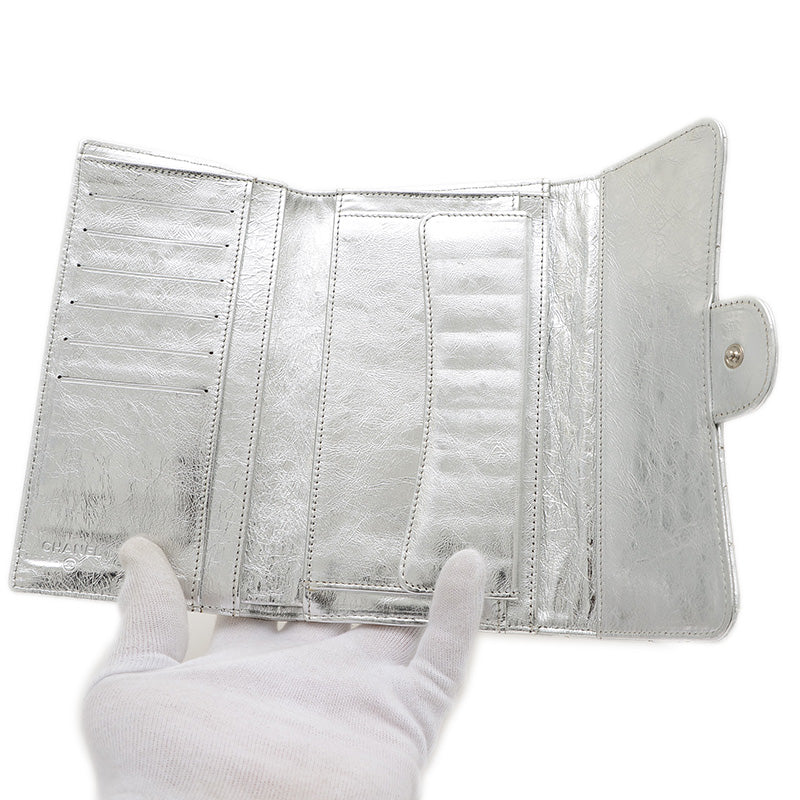 2.55 3つ折り長財布 レザー シルバー シルバー金具 A35298 長財布