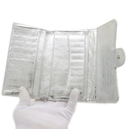 2.55 3つ折り長財布 レザー シルバー シルバー金具 A35298 長財布