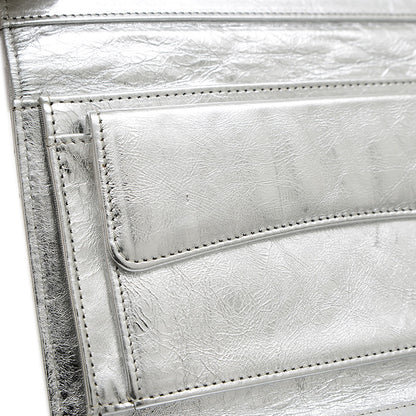 2.55 3つ折り長財布 レザー シルバー シルバー金具 A35298 長財布