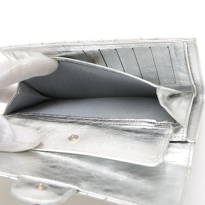 2.55 3つ折り長財布 レザー シルバー シルバー金具 A35298 長財布