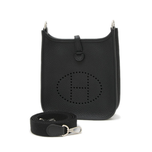 エブリンTPM トリヨン ブラック シルバー金具 K刻印 ロングストラップ ショルダーバッグ