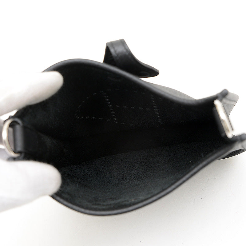 エブリンTPM トリヨン ブラック シルバー金具 K刻印 ロングストラップ ショルダーバッグ