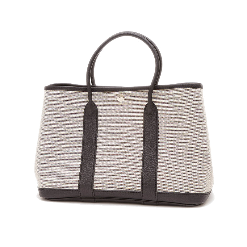 ガーデンパーティTPM 30 ハンドバッグ トワル/レザー グレー/ブラック □Q刻印 トートバッグ