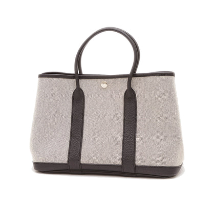 ガーデンパーティTPM 30 ハンドバッグ トワル/レザー グレー/ブラック □Q刻印 トートバッグ