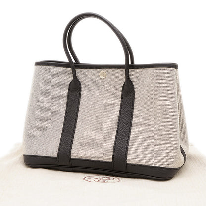 ガーデンパーティTPM 30 ハンドバッグ トワル/レザー グレー/ブラック □Q刻印 トートバッグ