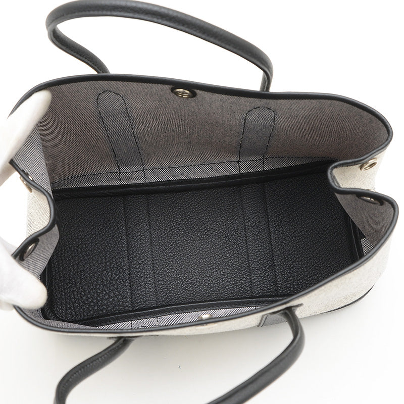 ガーデンパーティTPM 30 ハンドバッグ トワル/レザー グレー/ブラック □Q刻印 トートバッグ