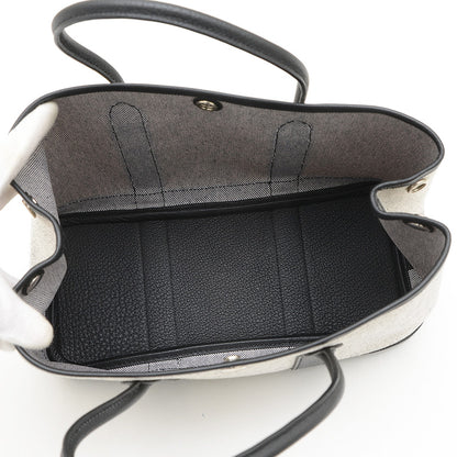 ガーデンパーティTPM 30 ハンドバッグ トワル/レザー グレー/ブラック □Q刻印 トートバッグ