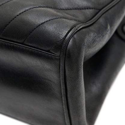 シェブロン 2WAYバッグ ラムスキン ブラック ハンドバッグ