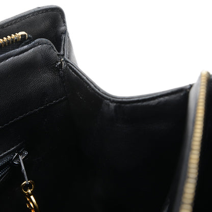 シェブロン 2WAYバッグ ラムスキン ブラック ハンドバッグ