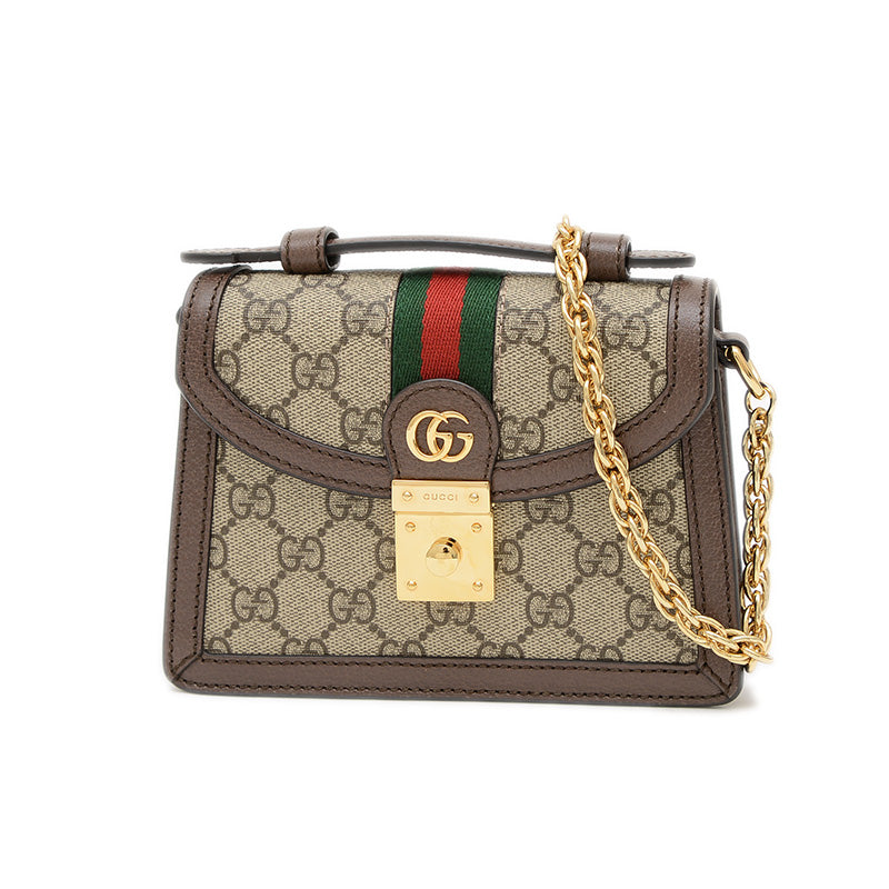 GGスプリーム オフィディア 2Wayチェーンバッグ ベージュ/ブラウン 696180 ショルダーバッグ