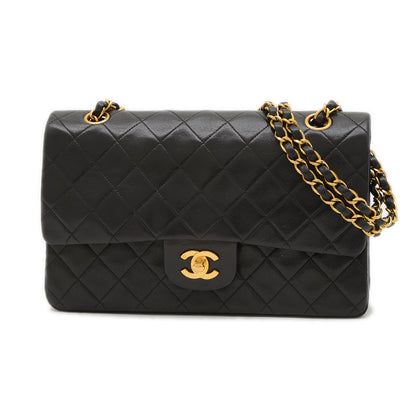 マトラッセ チェーンショルダーバッグ ラムスキン ブラック ゴールド金具 A01112 ショルダーバッグ