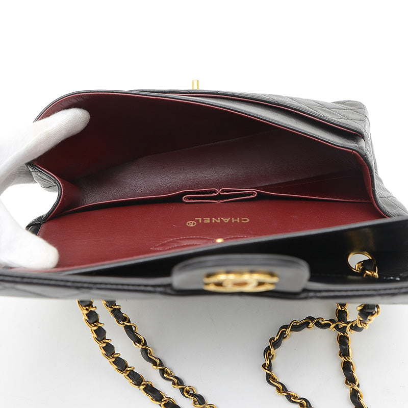 マトラッセ チェーンショルダーバッグ ラムスキン ブラック ゴールド金具 A01112 ショルダーバッグ