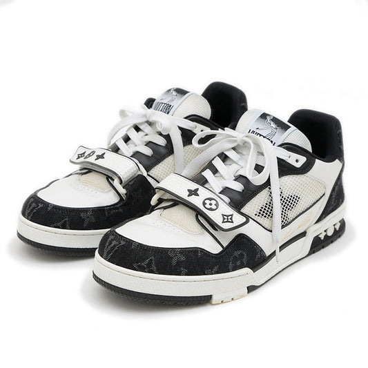 LVトレイナー スニーカー ベルクロ ホワイト/ブラック 1ABOD9 7.5サイズ メンズ スニーカー