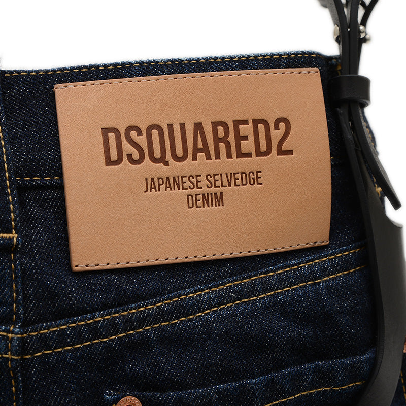 デニムモチーフ ハンドバッグ コットン/レザー ネイビー/ブラック SDW0074 10108434 ハンドバッグ