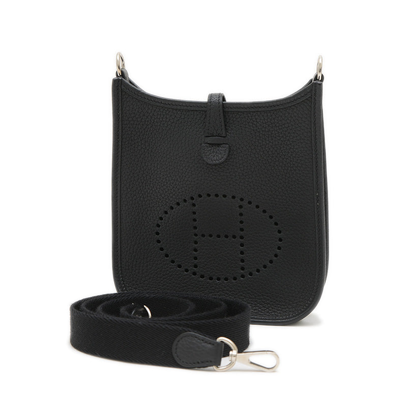 エブリンTPM トリヨン ブラック シルバー金具 Y刻印 ロングストラップ ショルダーバッグ