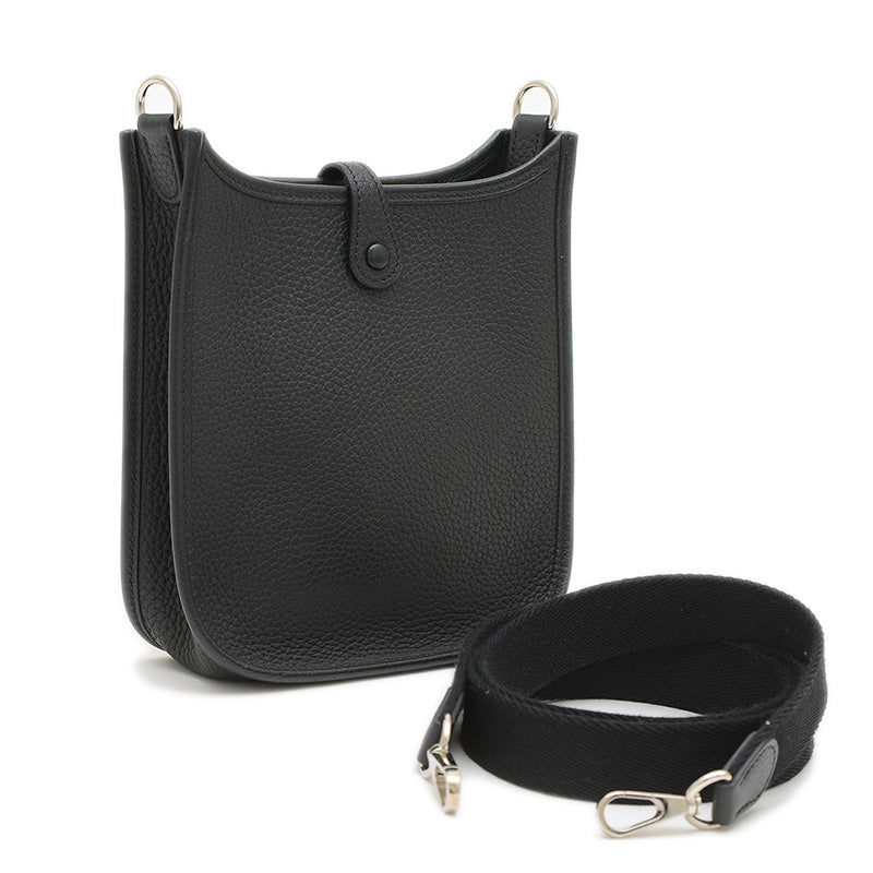 エブリンTPM トリヨン ブラック シルバー金具 Y刻印 ロングストラップ ショルダーバッグ