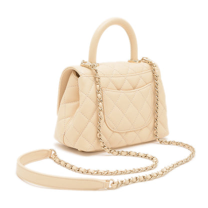 ココハンドルXXS チェーンショルダーバッグ キャビア ベージュ AS2215 ハンドバッグ