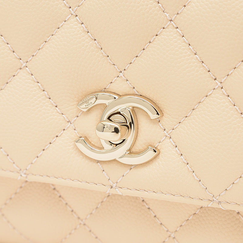 ココハンドルXXS チェーンショルダーバッグ キャビア ベージュ AS2215 ハンドバッグ