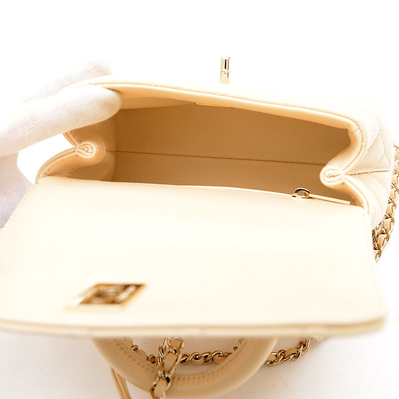 ココハンドルXXS チェーンショルダーバッグ キャビア ベージュ AS2215 ハンドバッグ