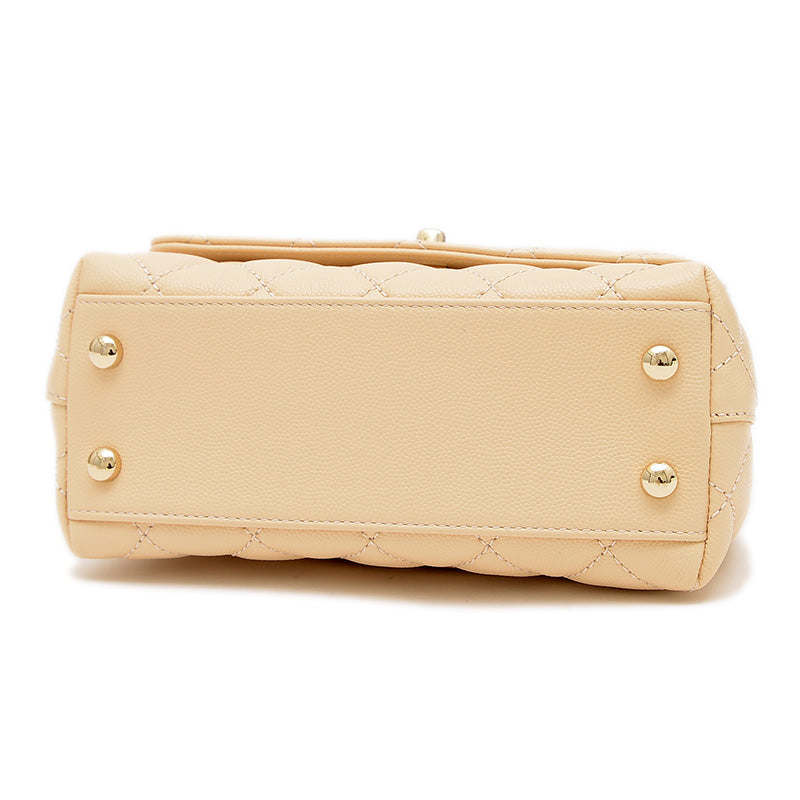 ココハンドルXXS チェーンショルダーバッグ キャビア ベージュ AS2215 ハンドバッグ