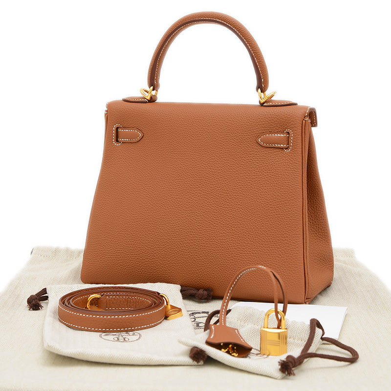 ケリー25 内縫い トゴ ゴールド ゴールド金具 K刻印 ハンドバッグ