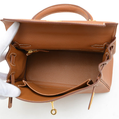 ケリー25 内縫い トゴ ゴールド ゴールド金具 K刻印 ハンドバッグ