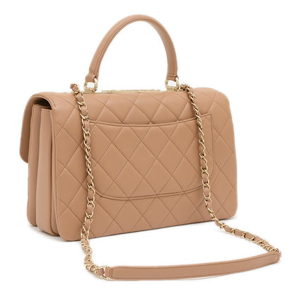 トレンディCC トップハンドル 2WAYショルダーバッグ ラムスキン ベージュ A69923 ハンドバッグ