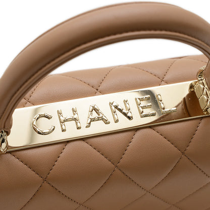 トレンディCC トップハンドル 2WAYショルダーバッグ ラムスキン ベージュ A69923 ハンドバッグ