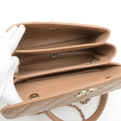 トレンディCC トップハンドル 2WAYショルダーバッグ ラムスキン ベージュ A69923 ハンドバッグ