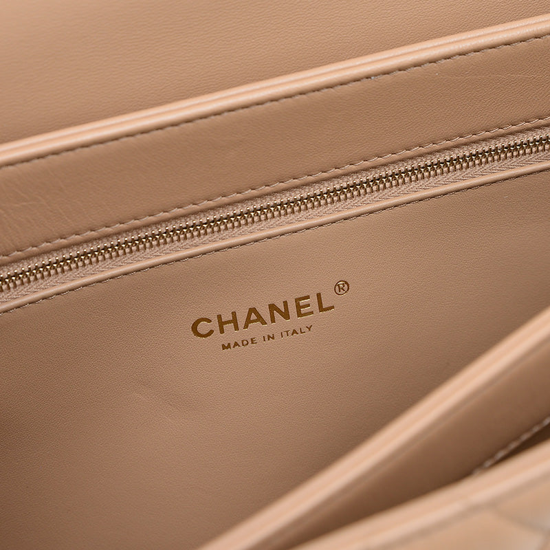 トレンディCC トップハンドル 2WAYショルダーバッグ ラムスキン ベージュ A69923 ハンドバッグ