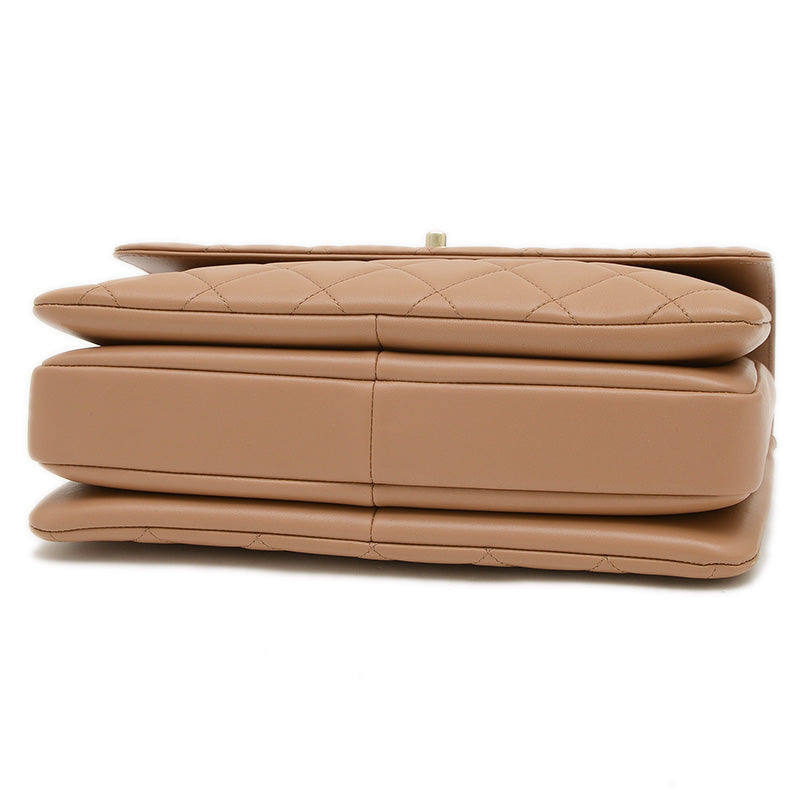 トレンディCC トップハンドル 2WAYショルダーバッグ ラムスキン ベージュ A69923 ハンドバッグ