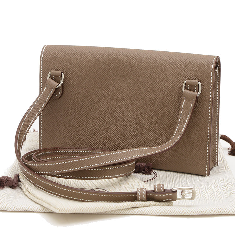 スナップ トゥーゴー エプソン エトゥープ シルバー金具 K刻印 ショルダーバッグ