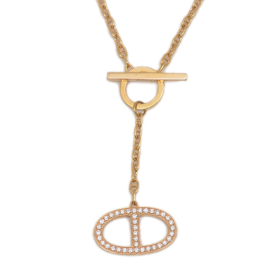 シェーヌダンクル コントゥール ネックレス K18PG/ダイヤ ネックレス