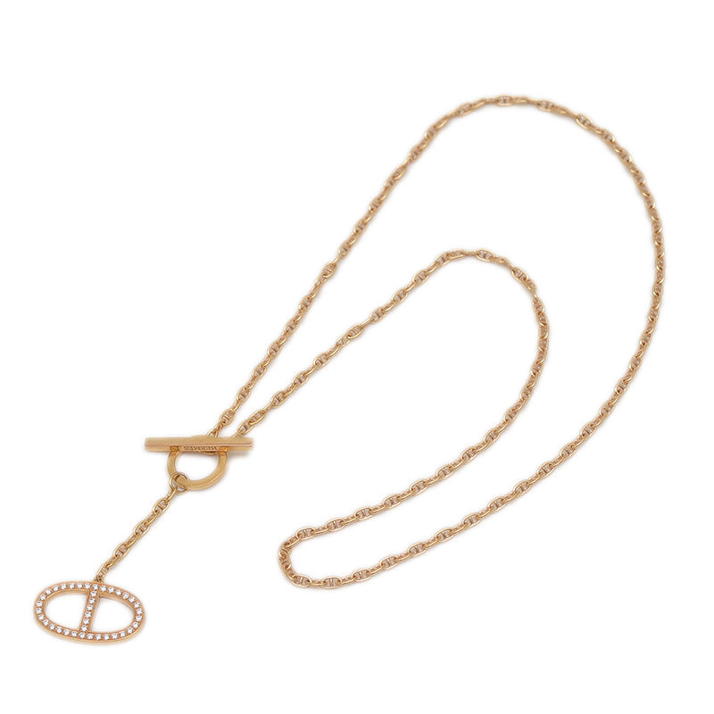 シェーヌダンクル コントゥール ネックレス K18PG/ダイヤ ネックレス