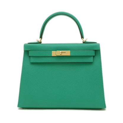 ケリー28 外縫い パーソナル エプソン ヴェールジェイド/ローズメキシコ K刻印 ハンドバッグ