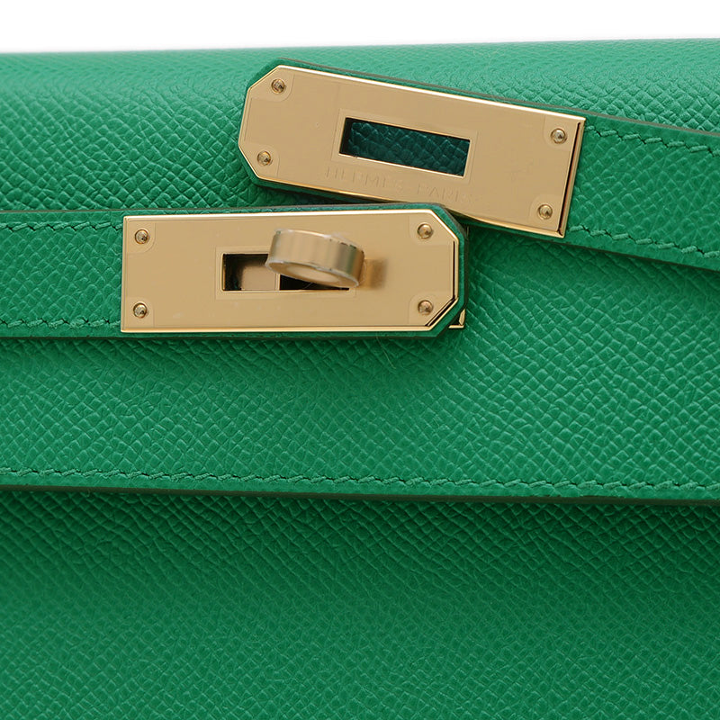 ケリー28 外縫い パーソナル エプソン ヴェールジェイド/ローズメキシコ K刻印 ハンドバッグ