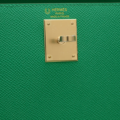 ケリー28 外縫い パーソナル エプソン ヴェールジェイド/ローズメキシコ K刻印 ハンドバッグ