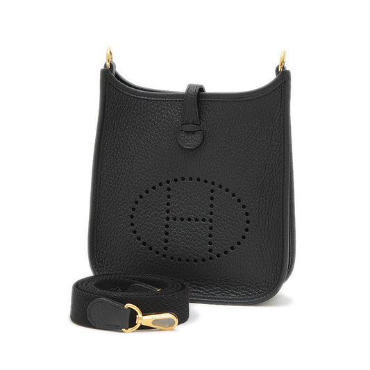 エブリンTPM トリヨン ブラック ゴールド金具 K刻印 ロングストラップ ショルダーバッグ