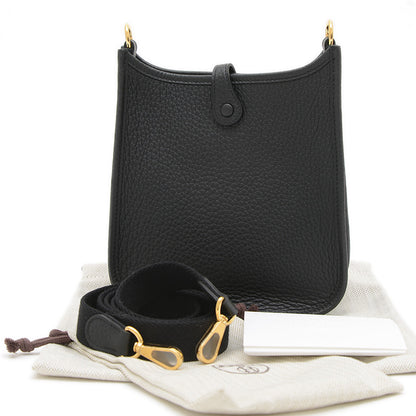 エブリンTPM トリヨン ブラック ゴールド金具 K刻印 ロングストラップ ショルダーバッグ