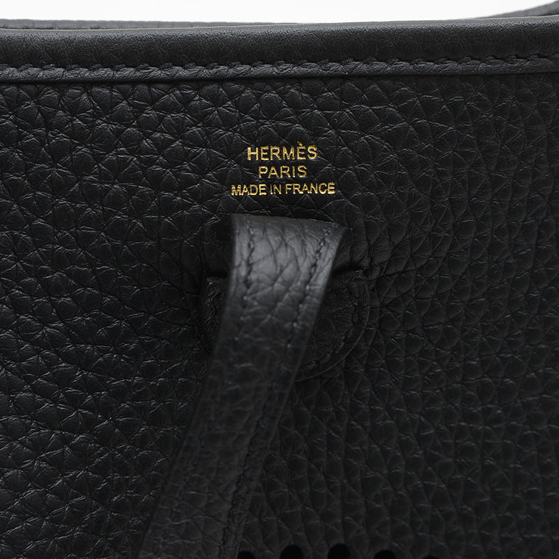 エブリンTPM トリヨン ブラック ゴールド金具 K刻印 ロングストラップ ショルダーバッグ